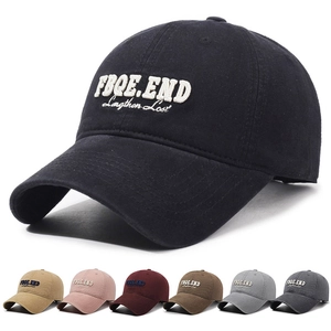 Washed Cotton Baseball Cap Letter Embroidery Sun Protection Adjustable Vintage Casual Outdoor Hat For Women Men