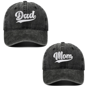 Cappellino da Baseball in Cotone Lavato Retro Distressed Dad Mom Ricamo Lettere Regolabile Dad Hat Per Uomo Donna Protezione Solare