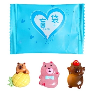 Luminous Capybara blind bag with cute resin animal figurines including a bear and pig