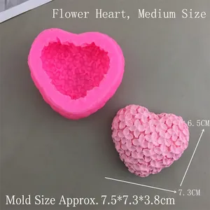 3D heart flower silicone mold for DIY mousse cake fondant candles and epoxy resin crafts