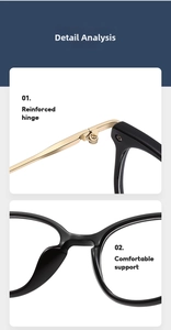 Detail of reinforced gold metal hinges and ergonomic integrated nose pads on black frames
