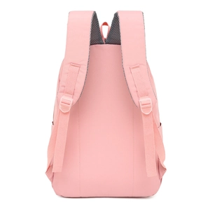 Pink waterproof nylon backpack with adjustable shoulder straps and breathable back mesh