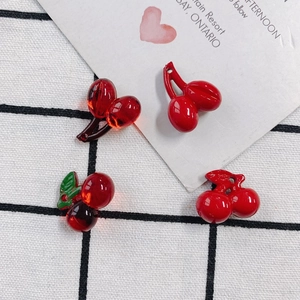 DIY acrylic cherry pendants in red finish for creative handmade jewelry crafting