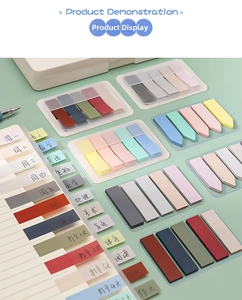 Close-up of Morandi colored PET index tabs with weekly planners and subject markers