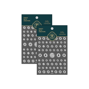 5D thin nail art stickers featuring cute bear and snowflake designs with professional packaging