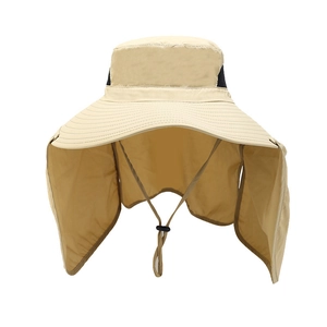 Cappello da sole outdoor kaki unisex con protezione per il collo e anti-UV
