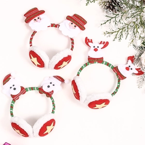 Christmas themed plush earmuffs featuring Santa, Reindeer and Polar Bear designs