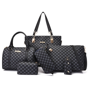 Women Handbags PVC Geometric Print Tote Boston Shoulder Bag Clutch Wallet Fashion Casual Versatile For Ladies