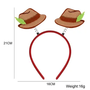 Oktoberfest party headband detail showing 21cm height and 16g lightweight design