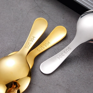 Polished SUS 304 stainless steel short handle spoons in gold and silver finishes