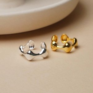 925 Sterling Silver Ring Minimalist Irregular Wave Adjustable Open Ring Elegant Jewelry For Women