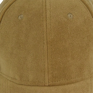 Winterse baseballpet van imitatie-suède in camel met fleece-afwerking en ventilatiegaten