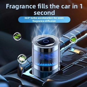 Car fragrance diffuser with 360 degree turbo acceleration and blue glowing light effect