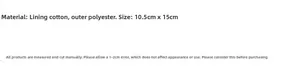 Detailed size specifications for the nurse pocket protector with cotton and polyester fabrics