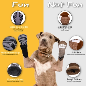 Waterproof non-slip dog socks with extra thick traction and button free design for pets