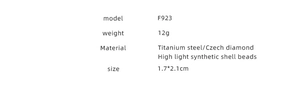 Specifications for double-layer earrings made of titanium steel with pearls and CZ stones