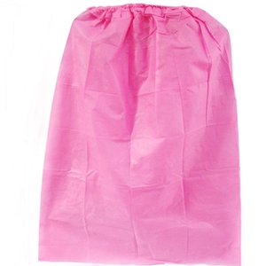 Pink disposable non-woven spa bathrobe with elastic top for beauty salon and massage use