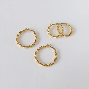 Twisted Rope Hoop Earrings 925 Sterling Silver Minimalist Spiral Geometric Woven Texture Elegant Jewelry For Women