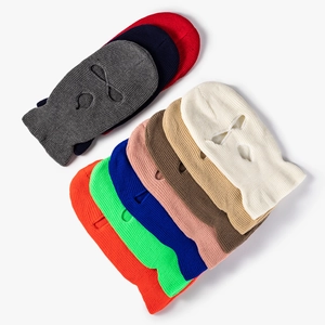 Winter thermal knit balaclava ski masks in ten assorted colors with three-hole design
