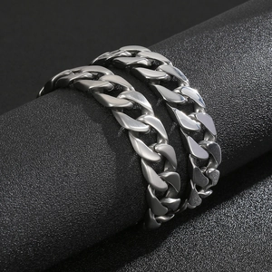 Cuban Link Bracelet 316L Stainless Steel Polished Brushed Matte Heavy Duty Curb Chain Hip Hop Streetwear For Men