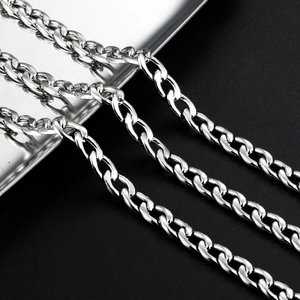 Chaîne Cuban Nk En Acier Inoxydable Pour La Fabrication De Bijoux Diy Style Hip Hop Accessoire Poli Tons Argent