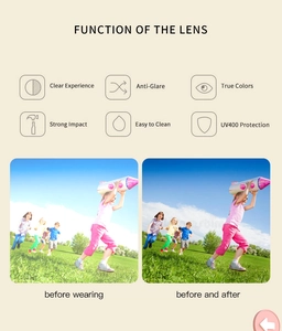 UV400 protection and anti-glare function display for stylish children's sunglasses