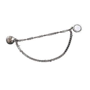 Silver metal magnetic chain clip for shortening t-shirts and adjusting garment hems