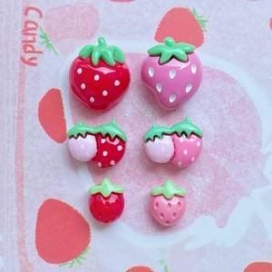 Miniature resin strawberries for DIY hair clips and cream glue phone case decorations