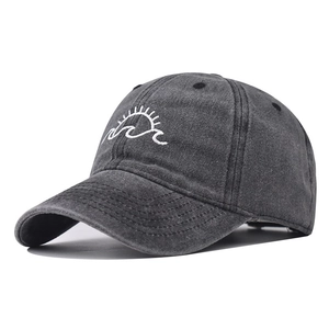 Vintage Gewassen Katoen Baseballpet Zon Golven Borduurwerk Verstelbare Distressed Dad Hat Outdoor Sport Zonnekap Trucker Cap