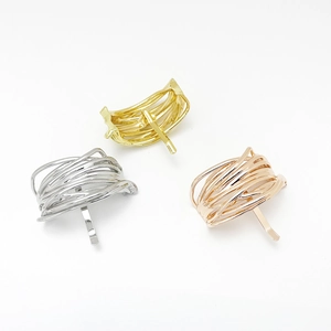 Minimalist U-shaped alloy hair hooks in gold, silver, and rose gold with multi-wire design