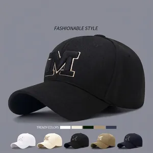 Baseball Cap Polyester M Letter Embroidered Sun Protection Outdoor Casual Adjustable Unisex Hat