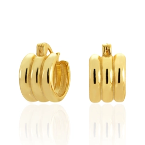 925 Sterling Silver Huggie Hoop Earrings For Women Triple Row Ribbed Minimalist Geometric Fashion Ear Jewelry