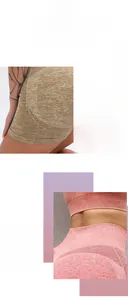 Détail du short de yoga taille haute avec maille sans couture et couture effet fessier