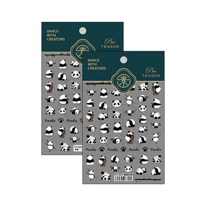 Cartoon panda series 3D nail art stickers TS-2667 and TS-2668 with cute panda motifs