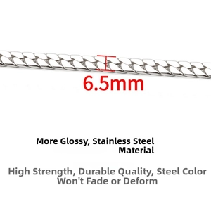 Macro shot of 6.5mm polished stainless steel curb chain links for jewelry making