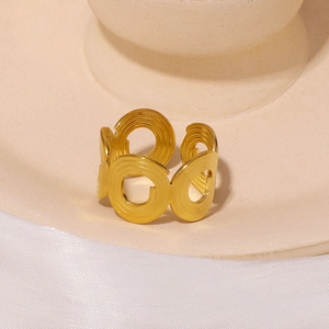 Chic golden spiral multi-layer stainless steel ring with a minimalist hollow design