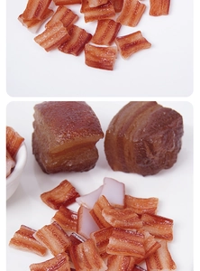 Dettaglio di fette di carne di maiale in miniatura e modelli realistici per creazioni DIY