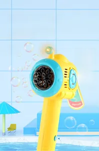 Submarine-shaped automatic bubble wand for kids with eight-hole output and light feature