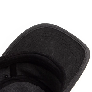 Vintage washed flat top army cap in dark grey with reinforced stitching detail