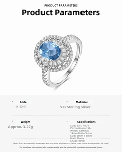 Detailed view of S925 silver ring featuring a blue teardrop cubic zirconia stone