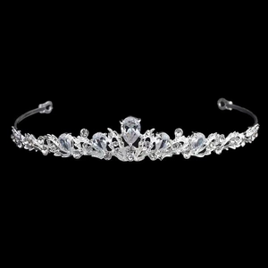 Luxury Zircon Rhinestone Crown Tiara Headband For Bridal Wedding Princess Birthday Party Zinc Alloy Sparkling Hair Accessories