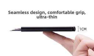 Slim aluminum RFID blocking card holder with 1cm ultra-thin profile shown in hand