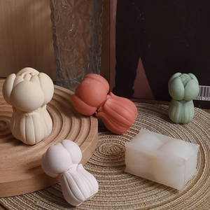 Detailed silicone tulip flower mold with realistic textured resin floral craft samples