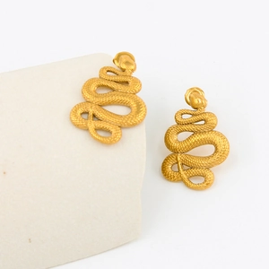 Orecchini a serpente esagerati in acciaio inossidabile placcato oro 18K punk