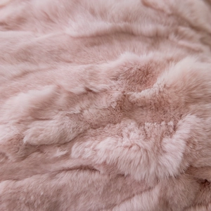 Pink faux fur flower throw pillow cover with soft plush texture for sofa decor