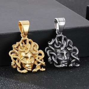 Gothic Medusa head pendants in gold and silver finish made of stainless steel