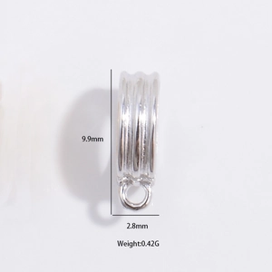 S925 sterling silver pendant connector with 9.9mm length and 0.42g weight for jewelry making
