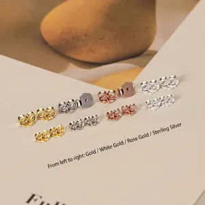 S925 sterling silver earring back replacements in gold, rose gold and silver finishes