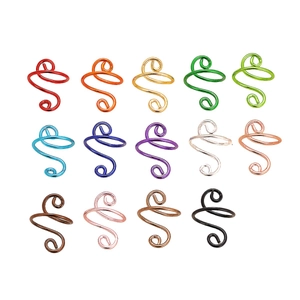 Set di 14 anelli per uncinetto colorati per tensione del filo in vari colori metallici