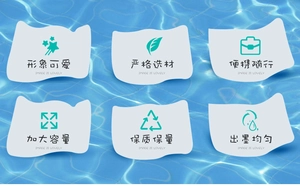 Infographic showing features of deer gel pen like smooth ink and cute design icons